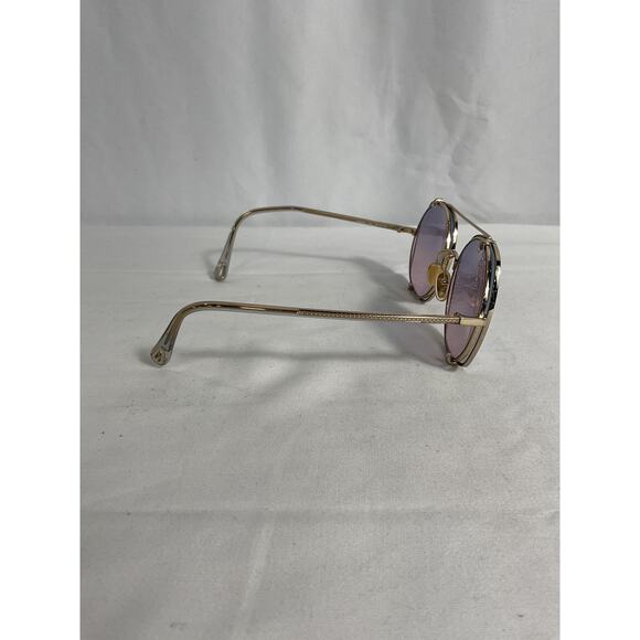 Chlo� 'Demi' Blue Round Sunglasses Gradient With Square Clip On Size OS - Picture 3 of 4